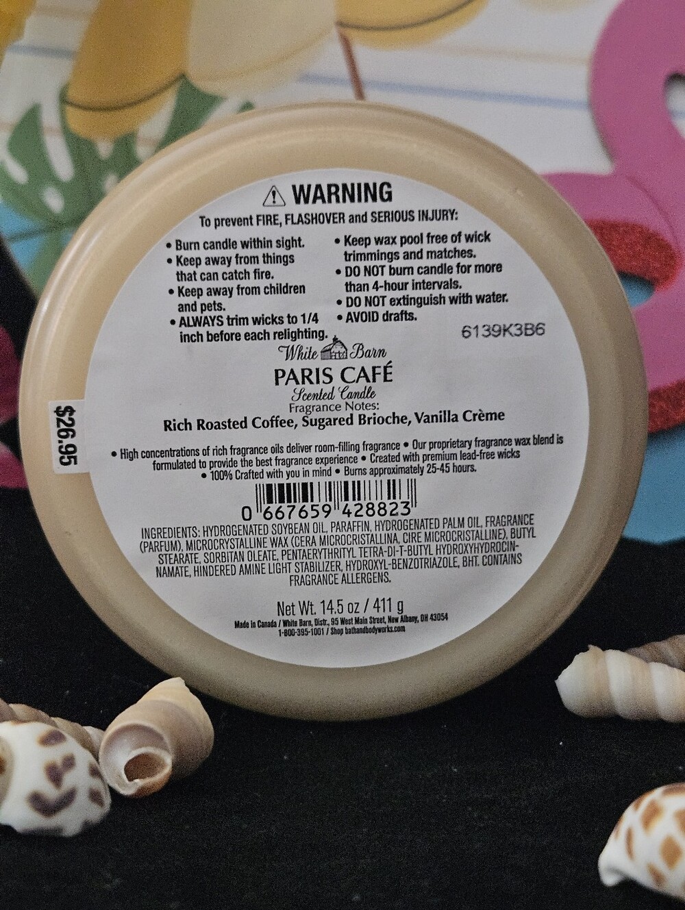 NWT White Barn Paris Café 3-wick Candle - Beige and White - Picture 5 of 5